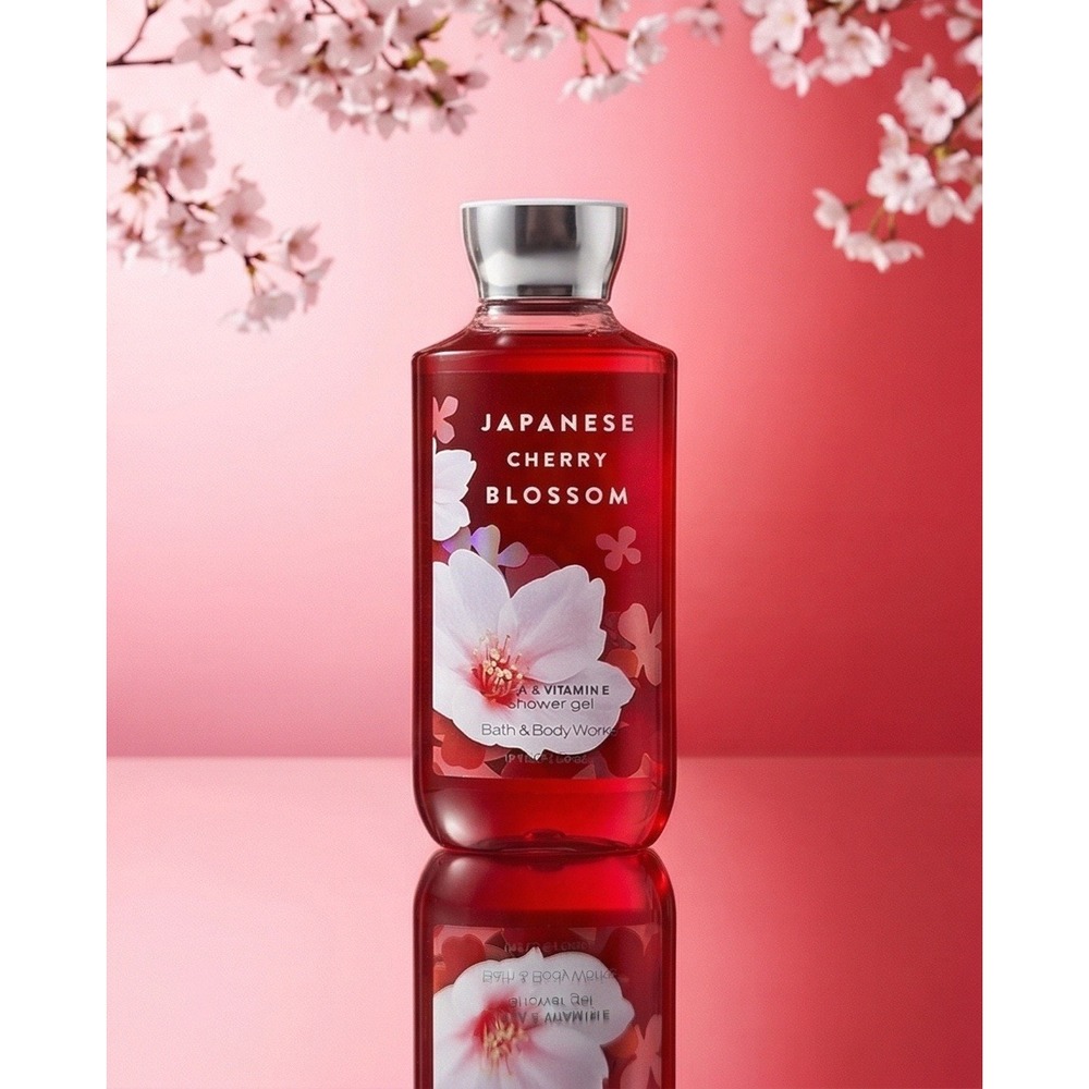 Bath & Body Works Japanese Cherry Blossom Shower Gel 10oz Shea Vitamin E NEW